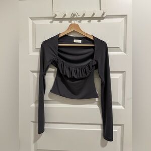 Meshki Billie Slinky Ruched Long Sleeve Top